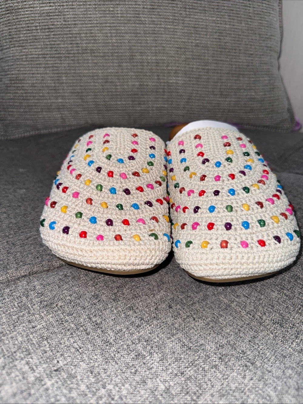 NWOT The Sak Women Bolinas Clog Ecru Beaded 7.0 Festival Granola Girl